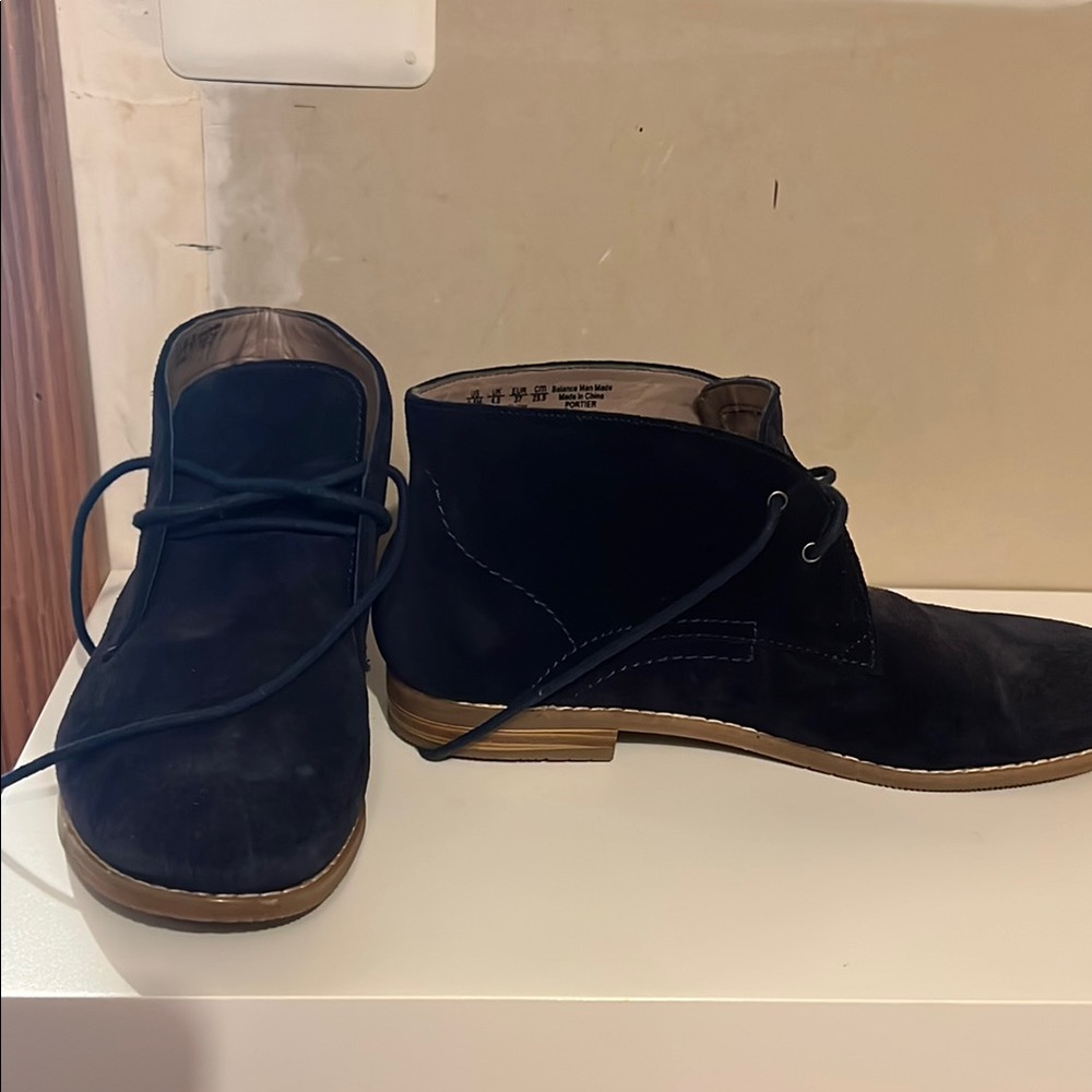 Franco Sarto Black Flats Versatile Loafers - dark blue leather upper
